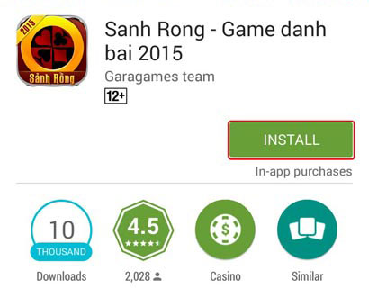 Cài đặt game đánh bài Android miễn phí