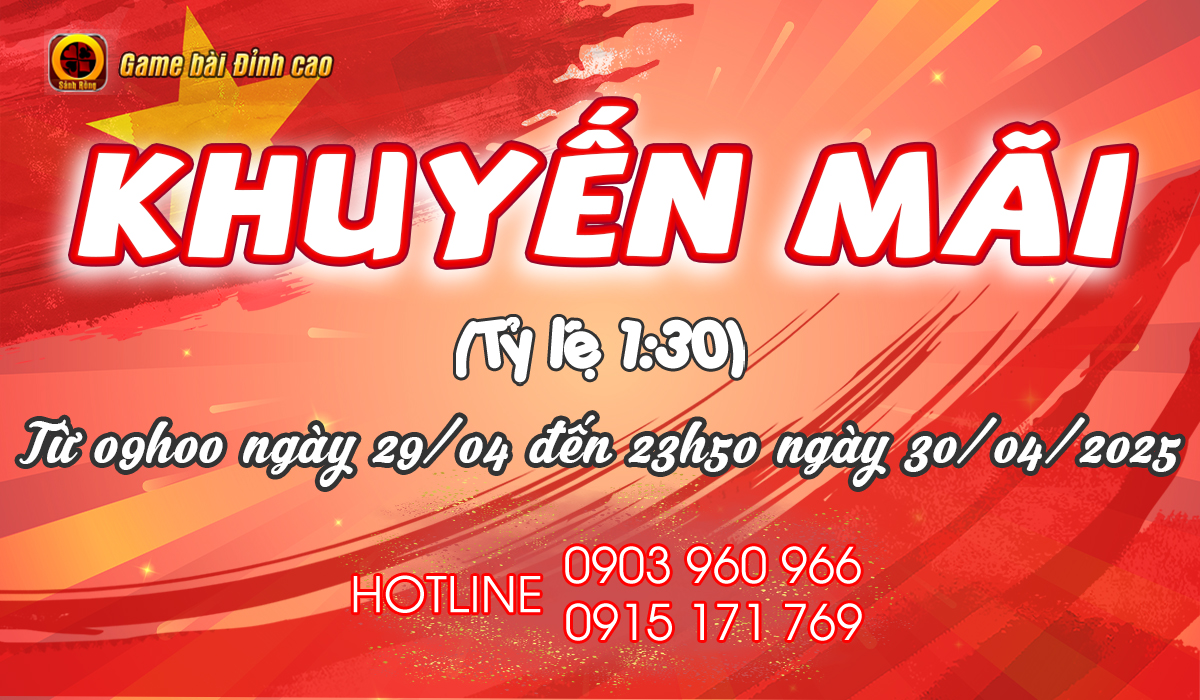 Mừng Lễ Lớn 30.04 - 01.05 & Tận Hưởng Khuyến Mãi Hấp Dẫn Từ Sảnh Rồng