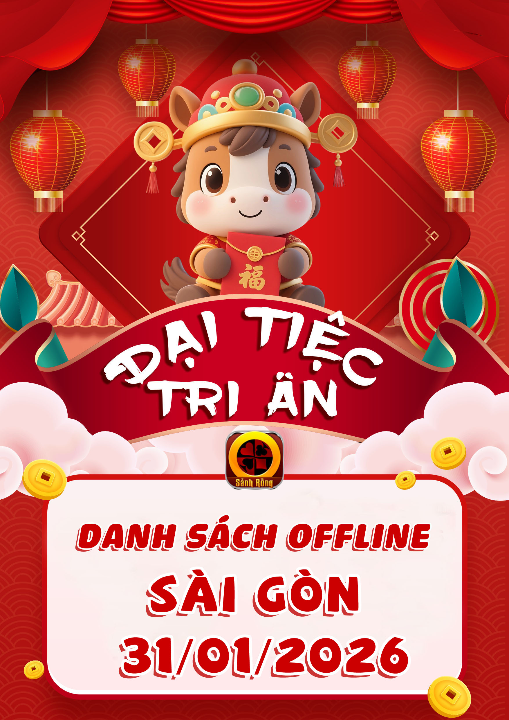 📢 THÔNG BÁO - SẢNH RỒNG CẬP NHẬT DANH SÁCH GAME THỦ THAM DỰ OFFLINE ĐẠI TIỆC TRI ÂN – TP.HỒ CHÍ MINH